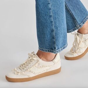 Dolce Vita Lace Notice Sneakers - Ivory Suede - Size 7